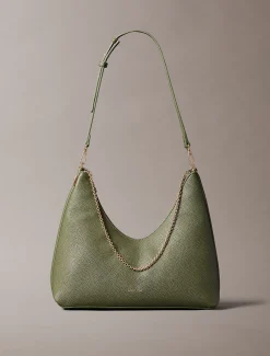 Calvin Klein Hobo-Tasche mit Schmuckkette^Damen Umhängetaschen|SchultertaschenFrisch Eingetroffen