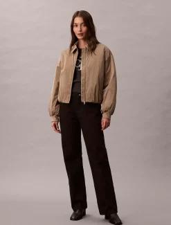 Calvin Klein Hochglanz, lässige Bomberjacke^Damen JackenFrisch Eingetroffen