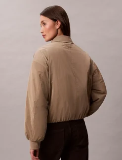 Calvin Klein Hochglanz, lässige Bomberjacke^Damen JackenFrisch Eingetroffen