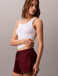 Calvin Klein Hochglanz-Mini-Shorts aus Frottee^Damen Hosen & Shorts