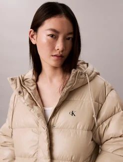 Calvin Klein Hochglanz-Steppjacke mit Kapuze^Damen Stepp Jacken|JackenFrisch Eingetroffen