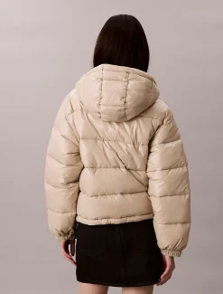 Calvin Klein Hochglanz-Steppjacke mit Kapuze^Damen Stepp Jacken|JackenFrisch Eingetroffen