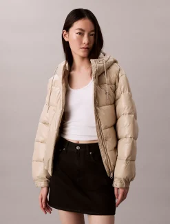 Calvin Klein Hochglanz-Steppjacke mit Kapuze^Damen Stepp Jacken|JackenFrisch Eingetroffen