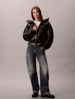 Calvin Klein Hochglanz-Steppjacke mit Kapuze^Damen Stepp Jacken|JackenFrisch Eingetroffen