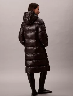 Calvin Klein Hochglanz-Steppmantel mit Kapuze^Damen Mäntel|Stepp Jacken