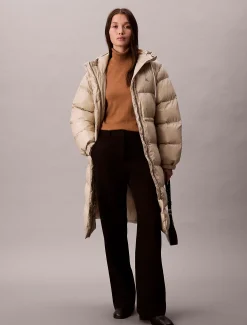 Calvin Klein Hochglanz-Steppmantel mit Kapuze^Damen Mäntel|Stepp Jacken