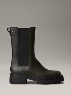 Calvin Klein Hohe Chunky Chelsea-Boots aus Leder^Damen Boots