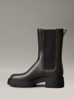 Calvin Klein Hohe Chunky Chelsea-Boots aus Leder^Damen Boots