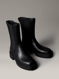 Calvin Klein Hohe Chunky Chelsea-Boots aus Leder^Damen Boots