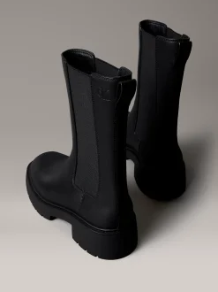 Calvin Klein Hohe Chunky Chelsea-Boots aus Leder^Damen Boots