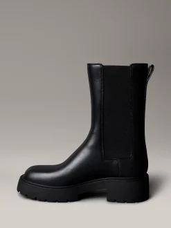 Calvin Klein Hohe Chunky Chelsea-Boots aus Leder^Damen Boots