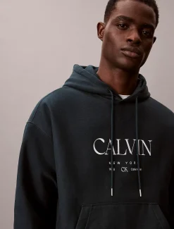 Calvin Klein Hoodie aus Premium-Fleece mit Calvin-Grafik^Herren Hoodies & Sweatshirts