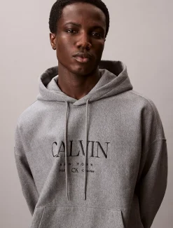 Calvin Klein Hoodie aus Premium-Fleece mit Calvin-Grafik^Herren Hoodies & Sweatshirts