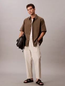 Calvin Klein Hose aus Baumwolle und Leinen^Herren Hosen & Shorts