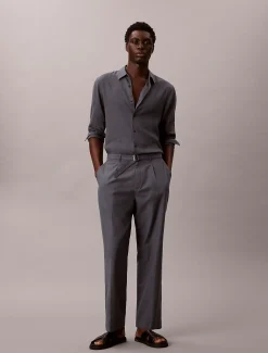 Calvin Klein Hose aus Baumwoll-Lyocell mit Gürtel^Herren Anzüge|Hosen & Shorts