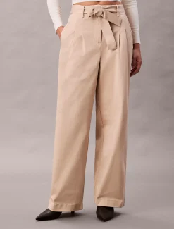 Calvin Klein Hose aus Baumwoll-Twill mit Gürtel^Damen Hosen & Shorts