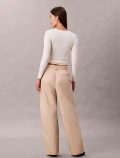 Calvin Klein Hose aus Baumwoll-Twill mit Gürtel^Damen Hosen & Shorts