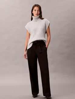 Calvin Klein Hose aus Baumwoll-Twill mit Gürtel^Damen Hosen & Shorts