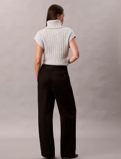 Calvin Klein Hose aus Baumwoll-Twill mit Gürtel^Damen Hosen & Shorts