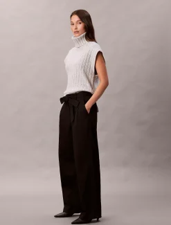 Calvin Klein Hose aus Baumwoll-Twill mit Gürtel^Damen Hosen & Shorts