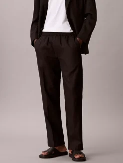 Calvin Klein Hose aus Leinen und Baumwolle mit Tunnelzug^Herren Hosen & Shorts