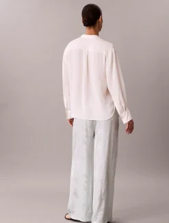 Calvin Klein Hose aus Viskose-Jacquard mit Blumenmuster^Damen Hosen & Shorts