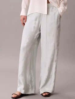 Calvin Klein Hose aus Viskose-Jacquard mit Blumenmuster^Damen Hosen & Shorts