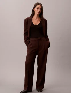 Calvin Klein Hose aus weichem Krepp mit Bundfalten^Damen Hosen & Shorts