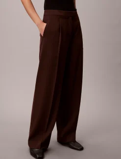 Calvin Klein Hose aus weichem Krepp mit Bundfalten^Damen Hosen & Shorts