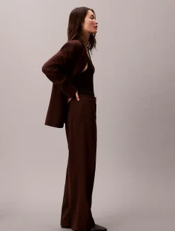 Calvin Klein Hose aus weichem Krepp mit Bundfalten^Damen Hosen & Shorts