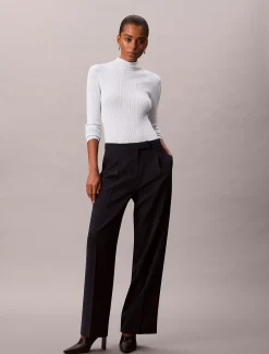 Calvin Klein Hose aus weichem Krepp mit Bundfalten^Damen Hosen & Shorts