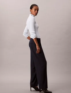 Calvin Klein Hose aus weichem Krepp mit Bundfalten^Damen Hosen & Shorts