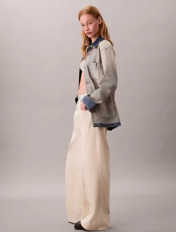 Calvin Klein Hose mit extra weitem Bein aus Twill^Damen Hosen & Shorts