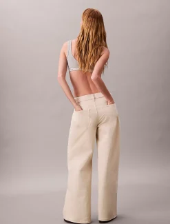 Calvin Klein Hose mit extra weitem Bein aus Twill^Damen Hosen & Shorts