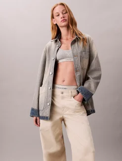 Calvin Klein Hose mit extra weitem Bein aus Twill^Damen Hosen & Shorts