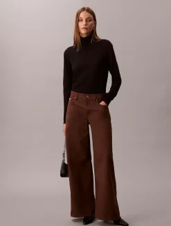 Calvin Klein Hose mit extra weitem Bein aus Twill^Damen Hosen & Shorts