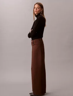 Calvin Klein Hose mit extra weitem Bein aus Twill^Damen Hosen & Shorts