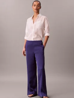 Calvin Klein Hose mit gehämmerter Satin-Struktur^Damen Hosen & Shorts