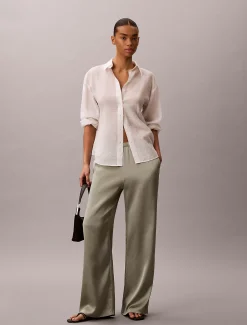 Calvin Klein Hose mit gehämmerter Satin-Struktur^Damen Hosen & Shorts