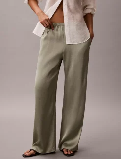 Calvin Klein Hose mit gehämmerter Satin-Struktur^Damen Hosen & Shorts