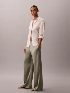 Calvin Klein Hose mit gehämmerter Satin-Struktur^Damen Hosen & Shorts