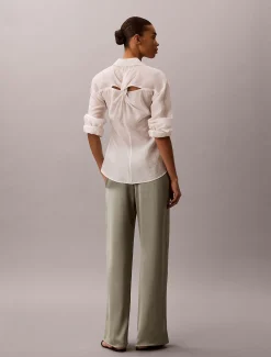 Calvin Klein Hose mit gehämmerter Satin-Struktur^Damen Hosen & Shorts