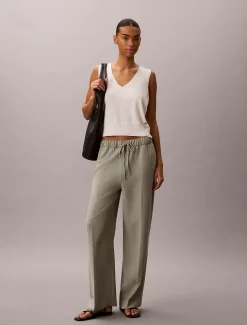 Calvin Klein Hose mit Tunnelzug aus weichem Twill^Damen Hosen & Shorts