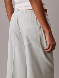 Calvin Klein Hose mit weitem Bein aus Leinen-Mix^Damen Hosen & Shorts