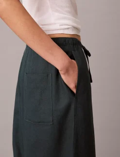 Calvin Klein Hose mit weitem Bein aus Leinen-Mix^Damen Hosen & Shorts