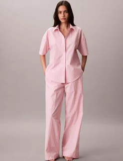 Calvin Klein Hosen-Pyjama-Set aus Baumwoll-Popeline^Damen Nachtwäsche & Loungewear