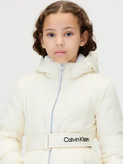 Calvin Klein Jacke mit Gürtel aus strukturiertem Nylon^Kinder Jacken & MäntelFrisch Eingetroffen|Kleidung