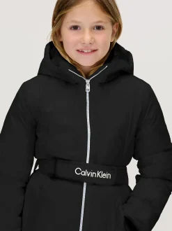 Calvin Klein Jacke mit Gürtel aus strukturiertem Nylon^Kinder Jacken & MäntelFrisch Eingetroffen|Kleidung