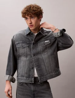 Calvin Klein Jeansjacke im 90er Jahre Look^Herren Jeansjacken|JackenFrisch Eingetroffen