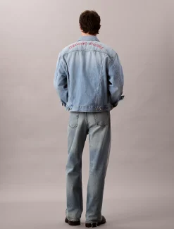Calvin Klein Jeansjacke im 90er-Jahre-Look mit Kettenstich-Logo^Herren Jeansjacken|JackenFrisch Eingetroffen